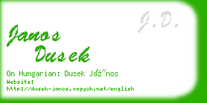 janos dusek business card